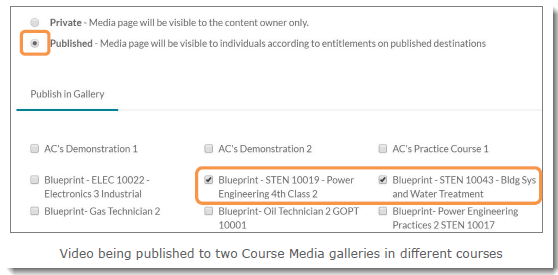 Kaltura - Publish to Course Media
