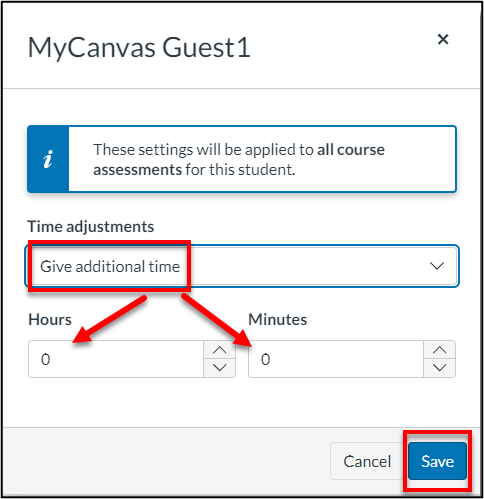 Give additional time