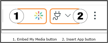 Embed My Media button and Plug button