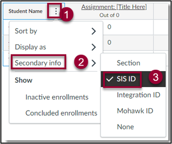 Display Secondary Information in Gradebook